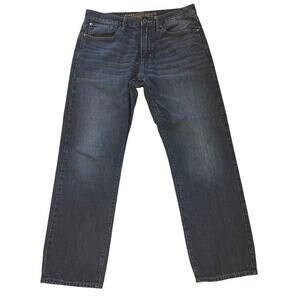 American Eagle Jeans Mens Sz 34x32 Blue Relaxed Straight 100% Cotton Distressed